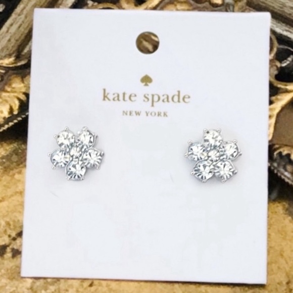 KATE SPADE • Silver Gleaming Gardenia Flower Earrings - Picture 5 of 5